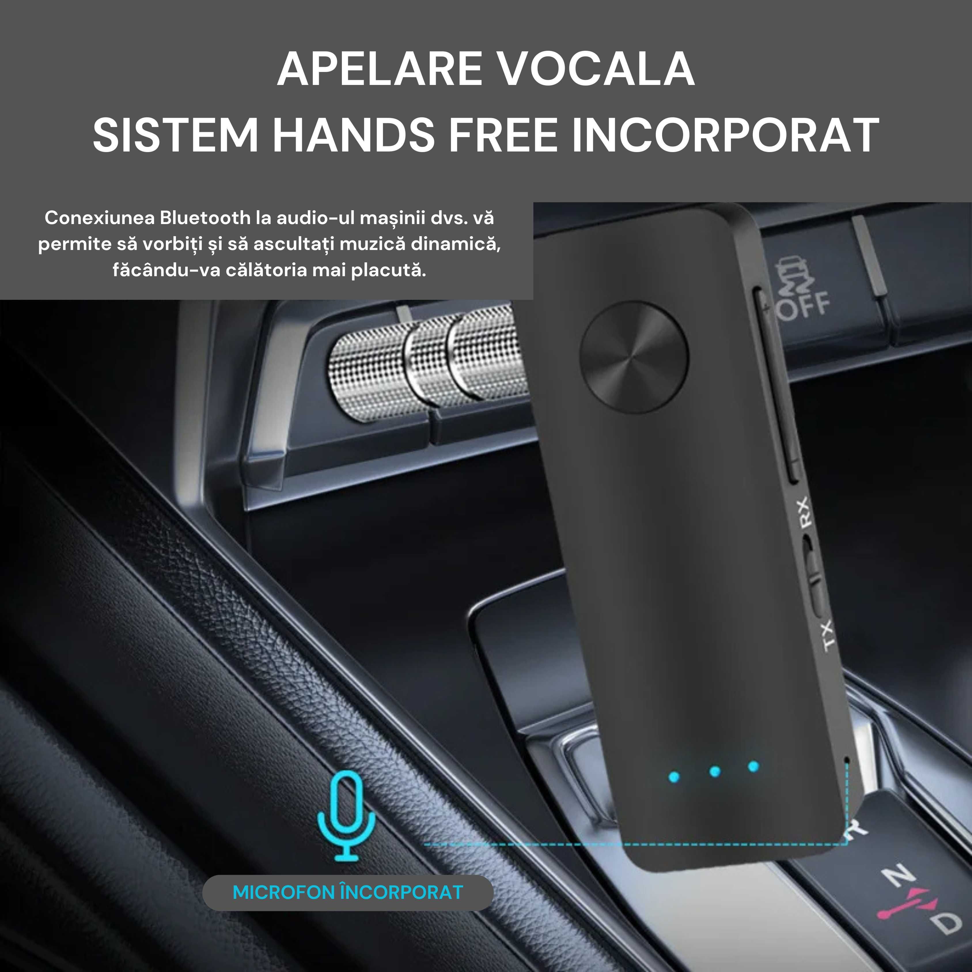 Adaptor Auto T8 Aux, Hands-Free 2 in 1, Wireless 5.0