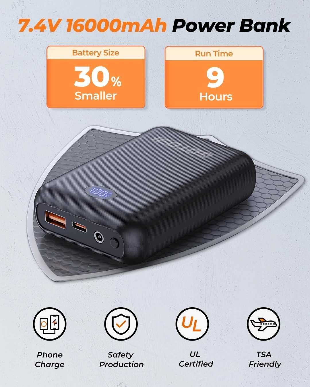 Vestă încălzită pentru bărbați cu Power Bank 16000mAh