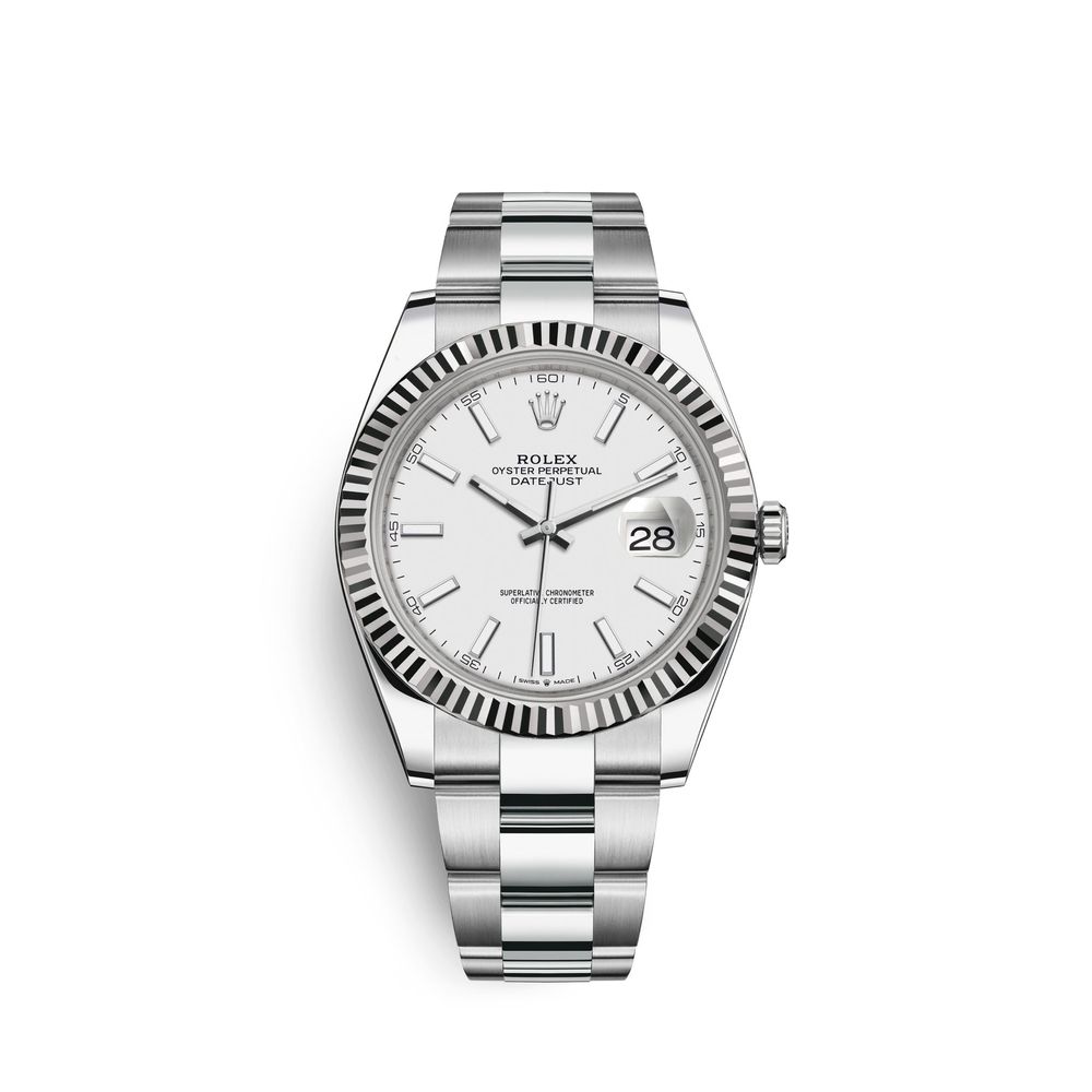 Часовник Rolex 41 White Index Dial Oyster