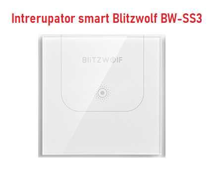 Intrerupator smart WiFi cu touch Blitzwolf BW-SS3 - suport Alexa - Nou