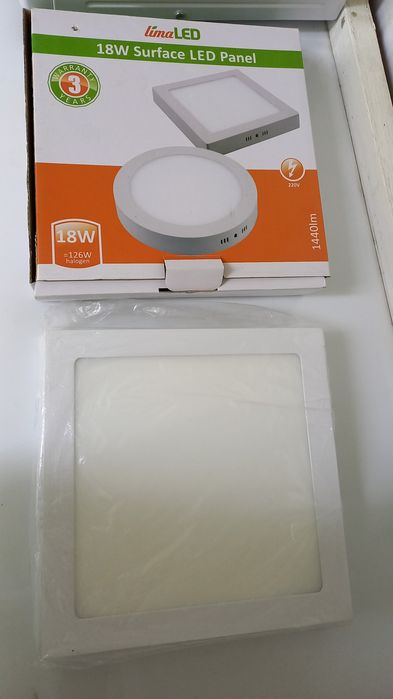 Lămpi pătrate albe cu leduri de 18 wați