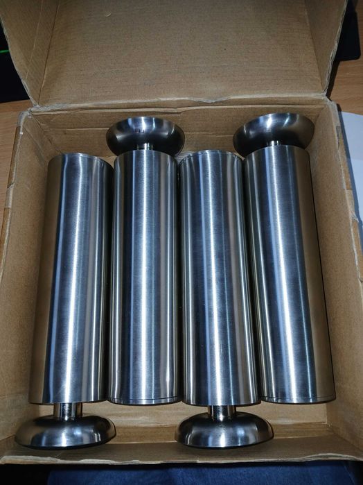 Set 4 picioare inox pentru mobilier Qrity, 200 mm, diametru 50 mm