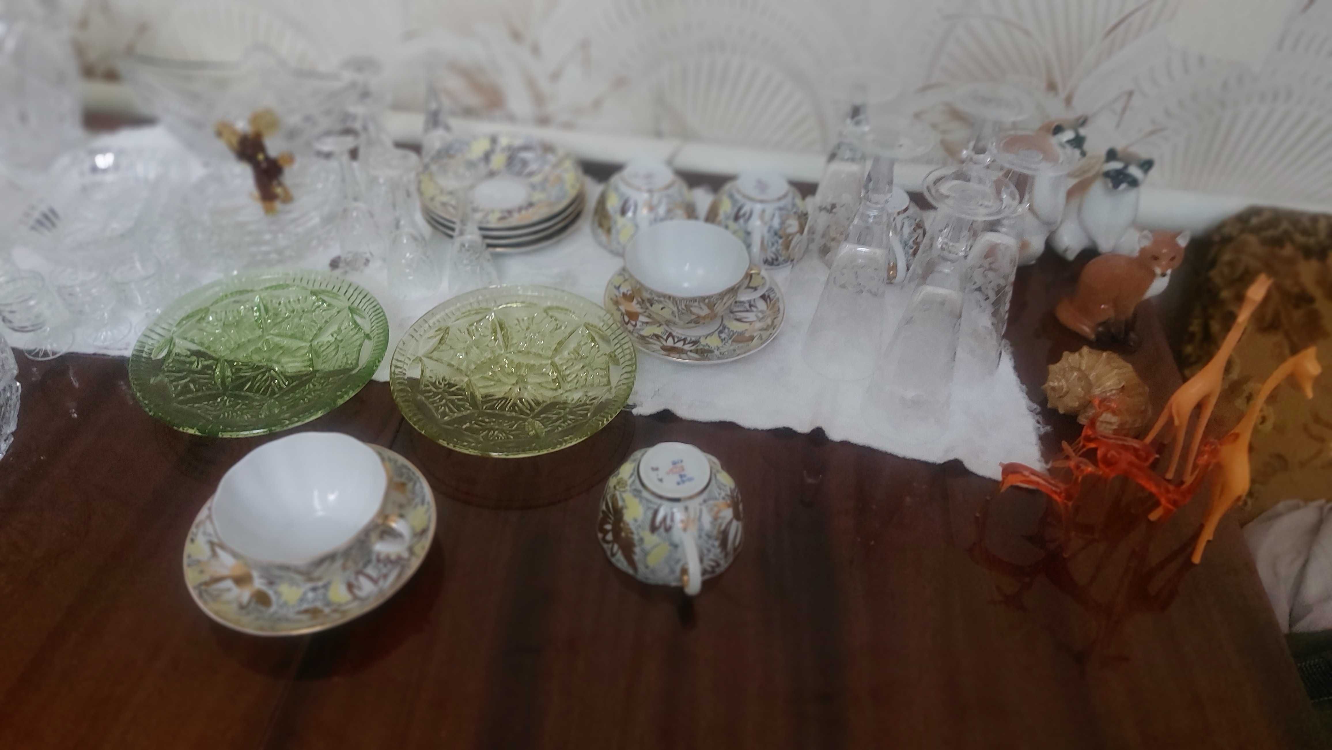 Хрусталь,фарфор,статуэтки,рюмки,фужеры