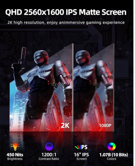 Monitor portabil pentru gaming UPERFECT Monitor 2K 144Hz 16 “