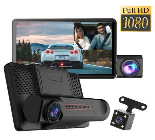 Camera DVR Frontala + interior + spate  Full HD de 4"