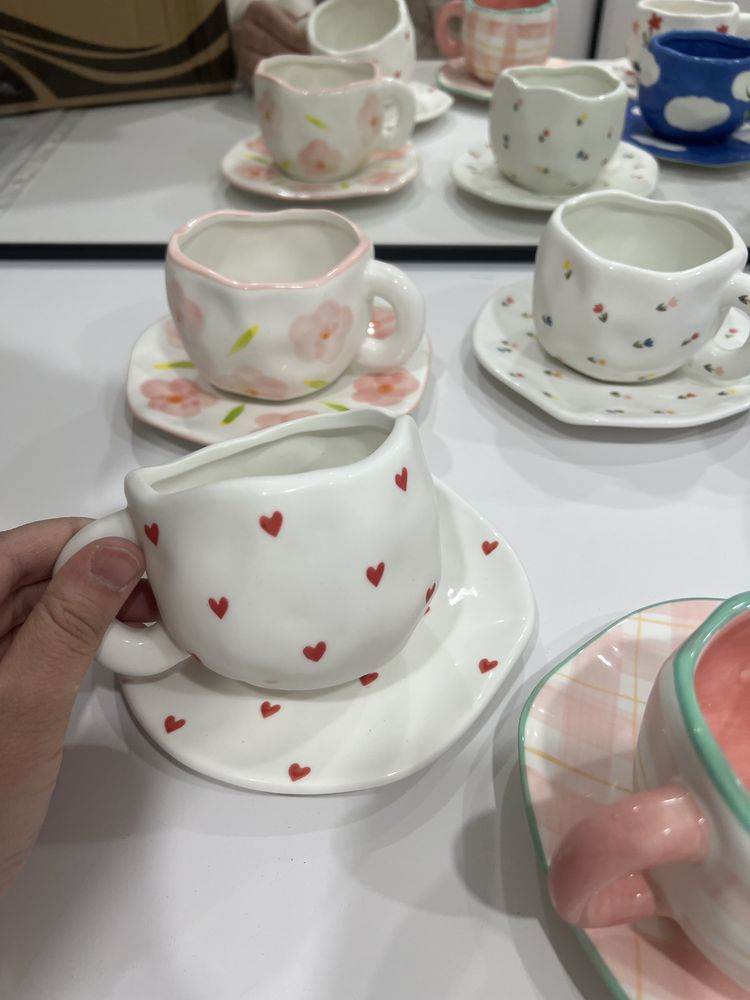 Кружка и тарелка набор из керамики