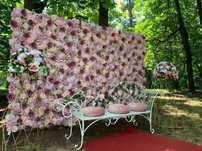Panou floral bancuta decor floral nunta inima fotoliu panou catifea