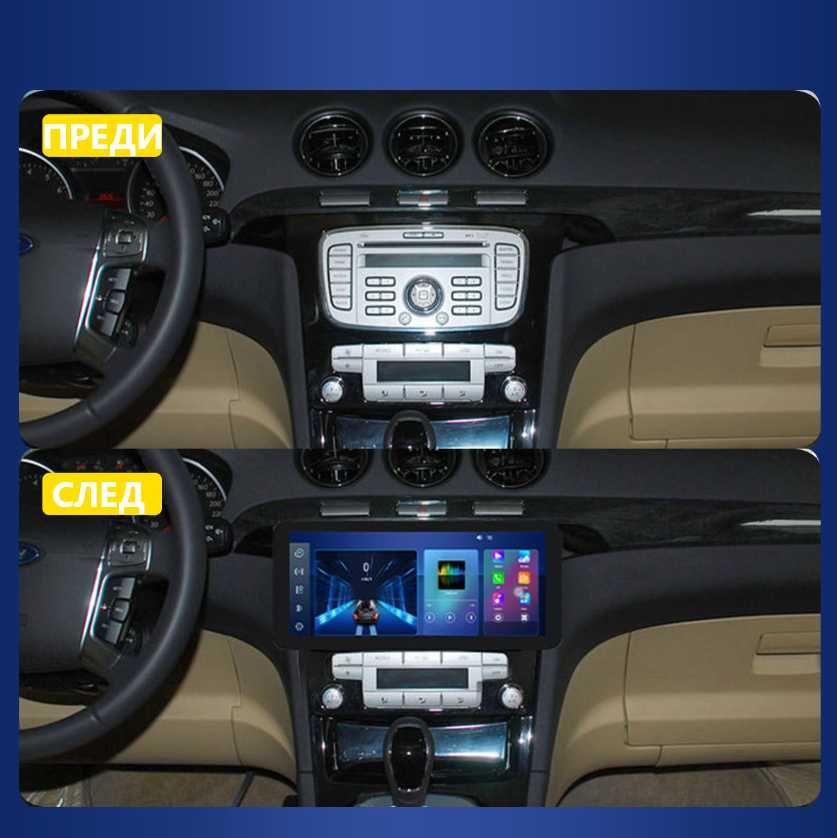 FORD S-MAX 2006-2014 - 9'' / 12,3'' Андроид Навигация Kлиматроник