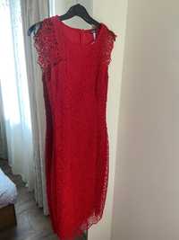 Червена дантелена рокля KENSOL