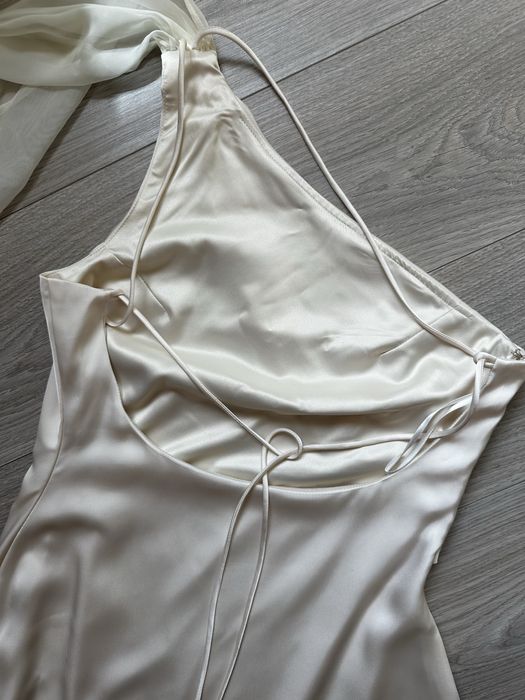 Miss Rosier Therese White Scarf Design Rochie mireasa