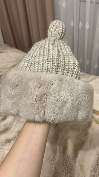 Шапка норковая стильная