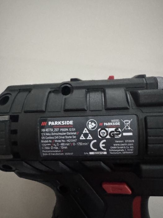 Parkside Performance PBSPA 12 E4.Mașină de găurit și înșurubat