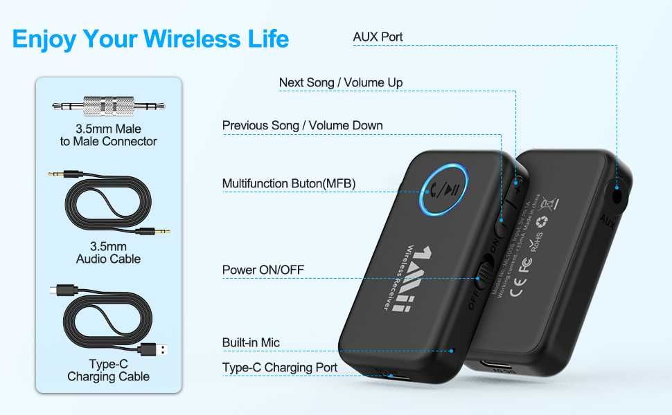 Висококачествен Bluetooth адаптер 1Mii ML101