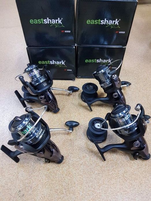 Set 4 mulinete crap EastShark cu baitrunner HT6000