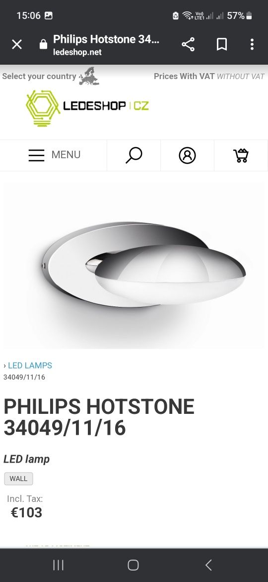 Lampa aplica Baie Philips LED, 60% reducere