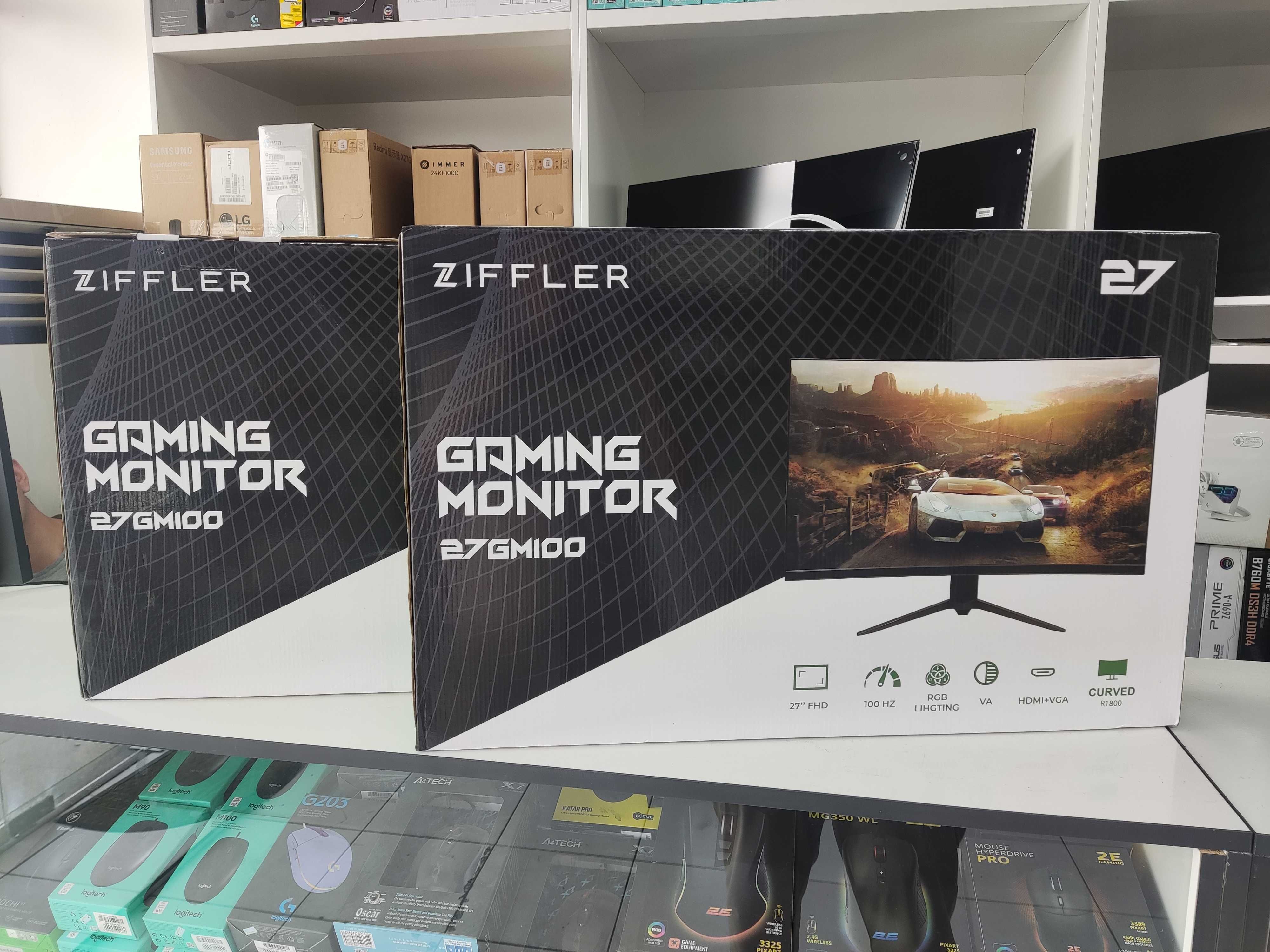 Монитор 27" Ziffler Curved (VGA+HDMI) 100Hz, 1920x1080 НОВЫЙ