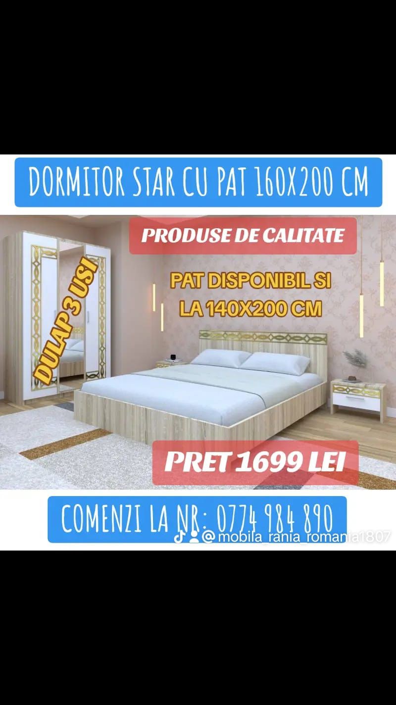 Dormitor Star complet Pat 160x200 cm