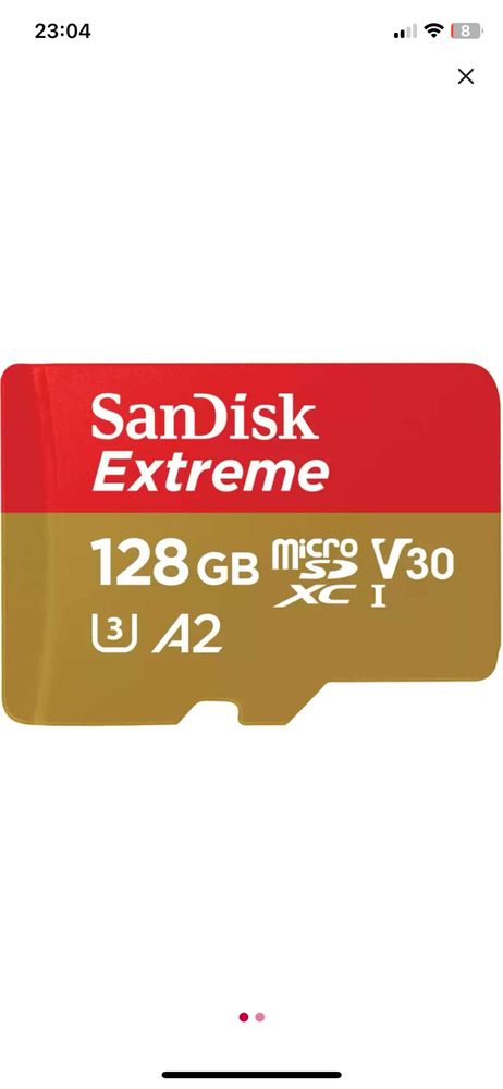 128 GB SanDisk Extreme 190mb/s