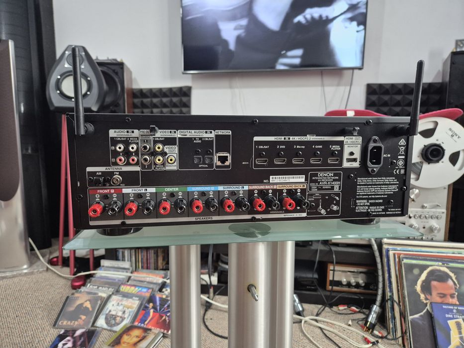 Denon AVR X1400H Receiver Dolby Atmos HDMI Arc Wifi Heos