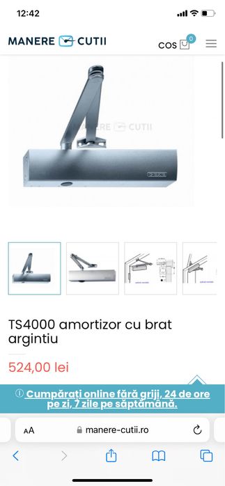 Amortizor cu brat - argintiu GEZE TS 4000 nou