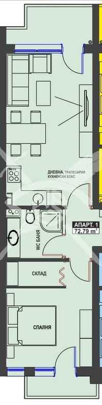 Двустаен апартамент Братя Миладинови 462 - 16365