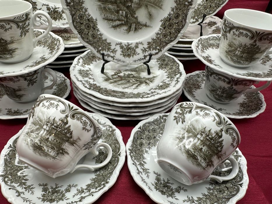Seltmann Weiden Rheingau Барок- сервиз за хранене и кафе за 6 като НОВ