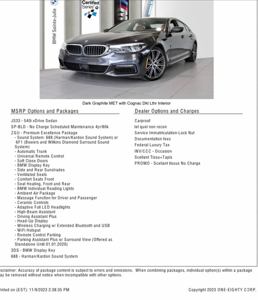 Продавам BMW 540i Xdrive М-Pack