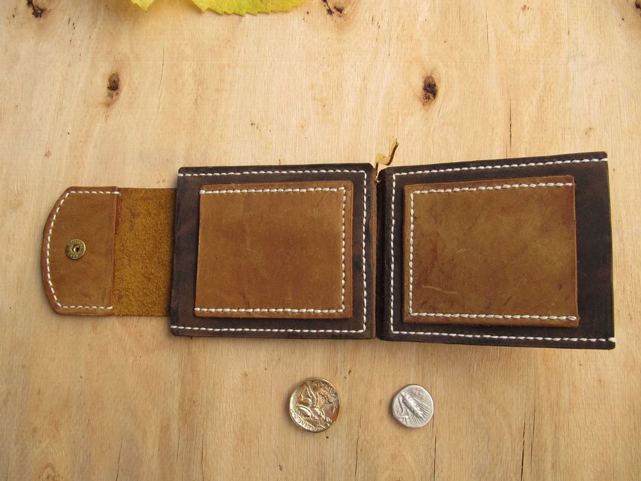 Portofel de piele pentru barbati, handmade