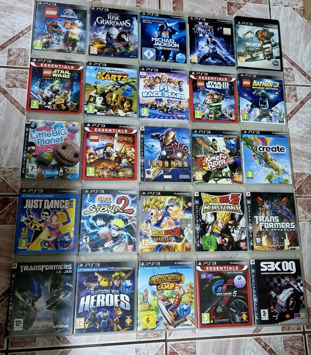 Guardians/Dragonball/Transformers/Just dance/Lego/GT5/I Man/Skate PS 3