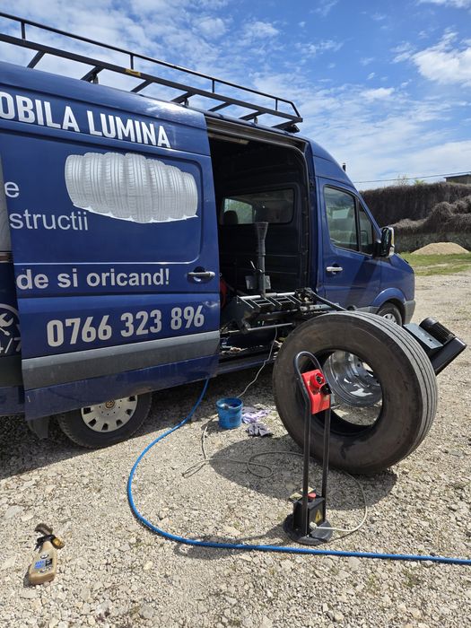 Servicii vulcanizare mobila Lumina pentru dube , camioane , utilaje