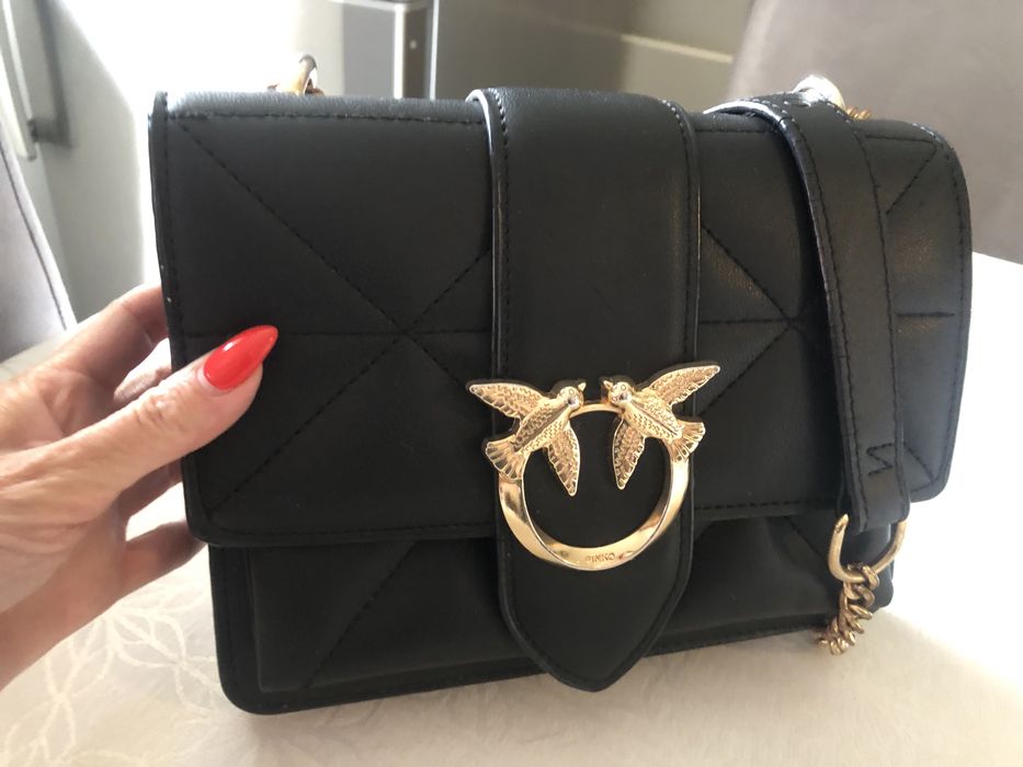 Чанта pinko невероятнив бяло и пепел от рози,черно синьо и циклсмено