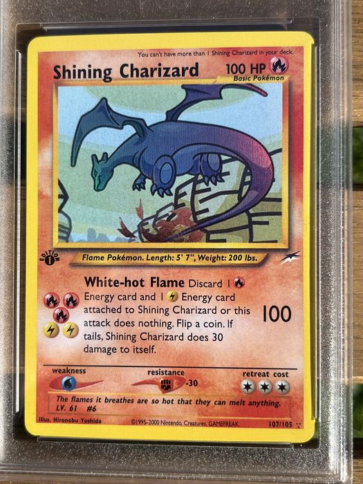 3 Pokemon Cards:Shining Charizard,Chansey & Ishihara