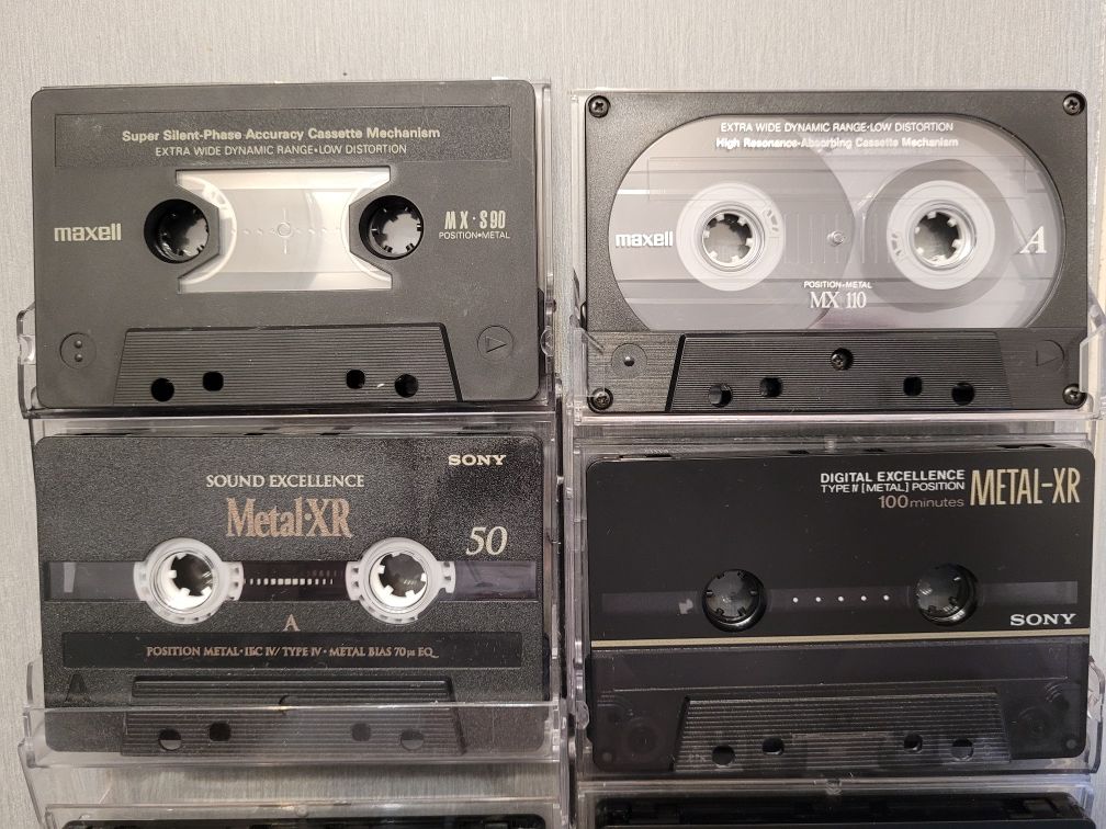 Casete audio Metal 8 buc si Crom type1 si 2, 12buc, doua loturi