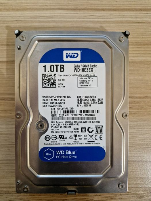 WD Blue 1TB 7200 RPM – Перфектно състояние
