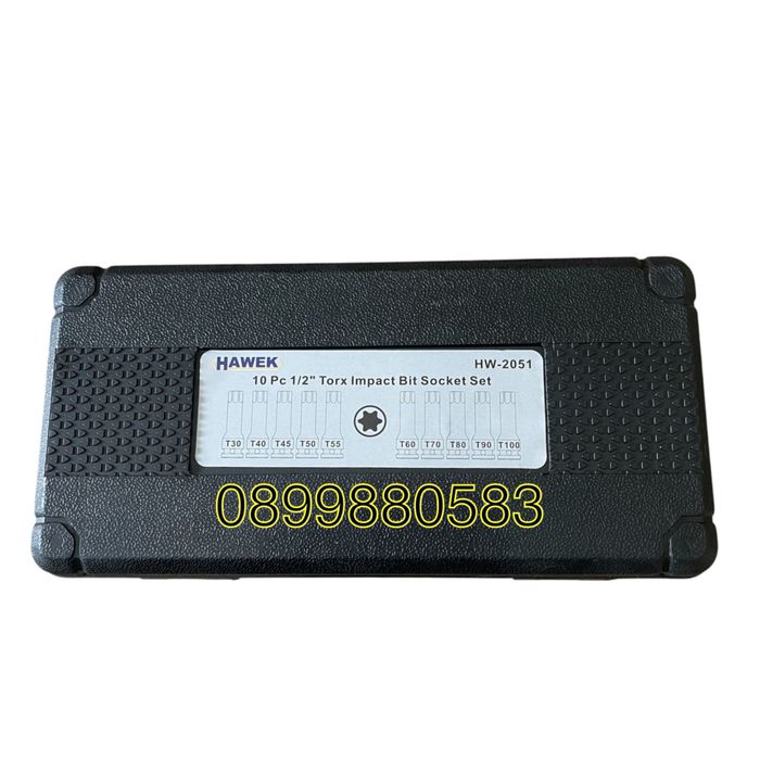 Комплект ударни битове 1/2-торкс 10части Hawek