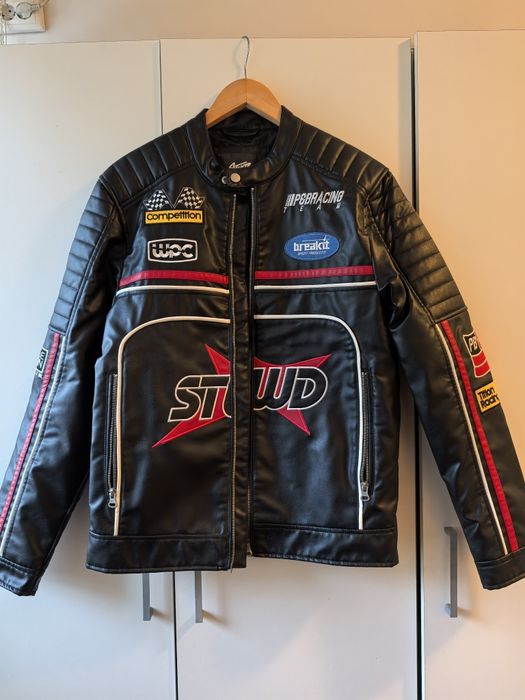 Geacă biker/moto bărbați, piele ecologică, mărimea M, Pull and Bear