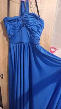 Официална дълга синя рокля