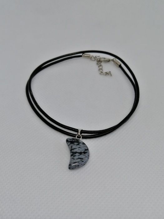 Colier piele TRAVELLER’S BIJOUX - pandantiv cu piatra semipretioasa