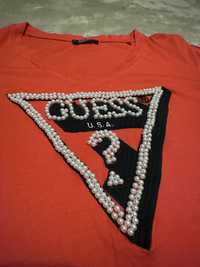 Дамска червена тениска Guess