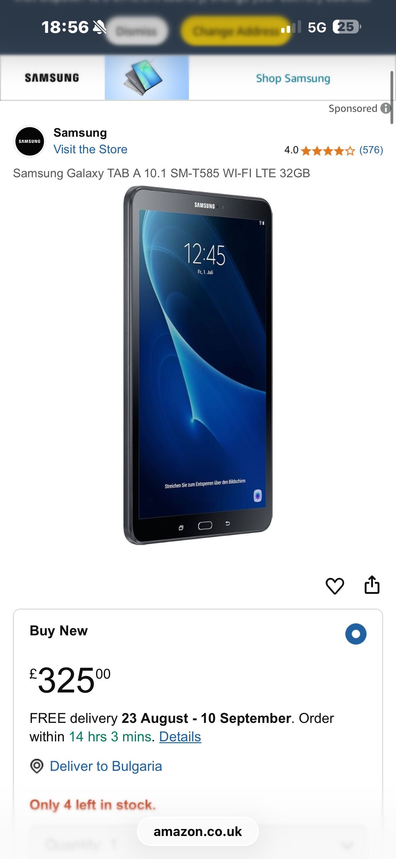 Таблет SAMSUNG Tab A 10.1 много запазен
