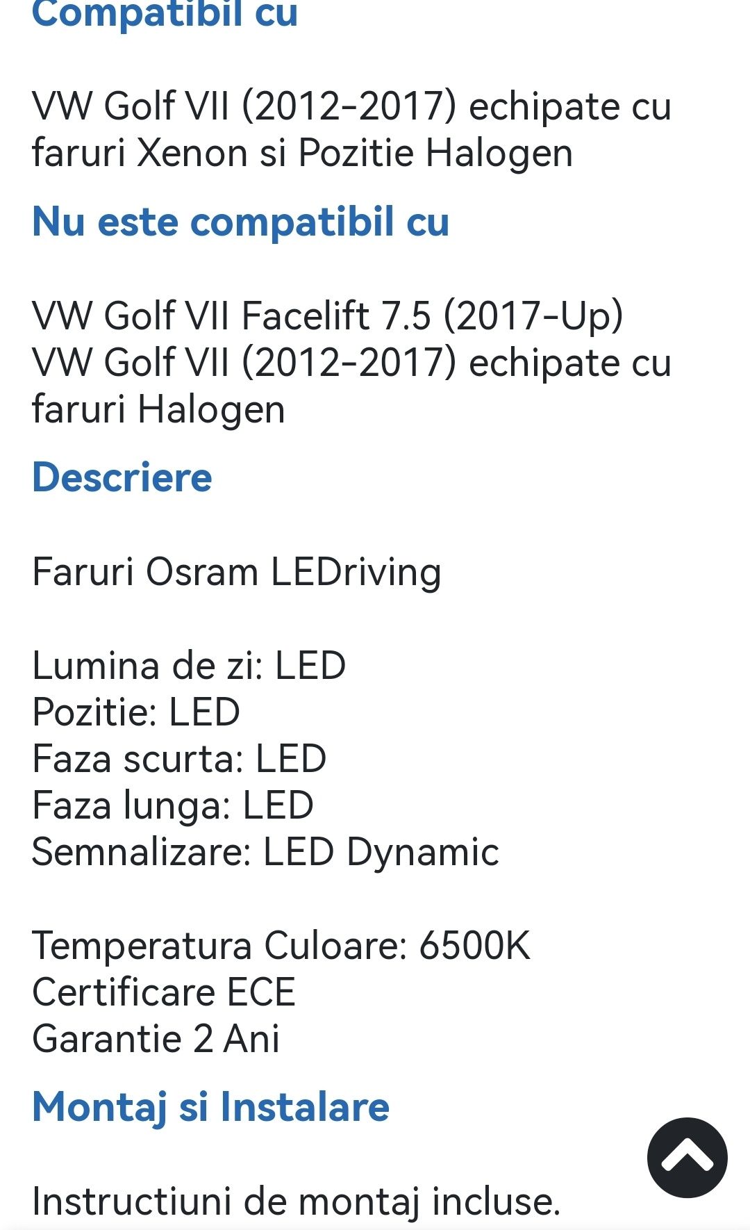 Faruri VW GOLF 7