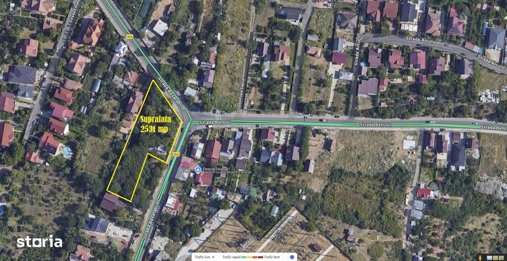 Teren intravilan 2531 mp Str. Basarabilor pretabil cartier rezidential