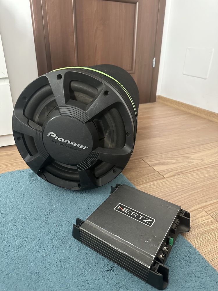 Vand Subwoofer Pioneer 350w cu statie Hertz 200w