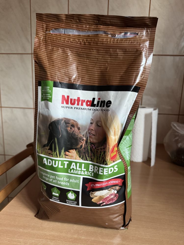 Bobite catei Nutraline adult cu miel si orez