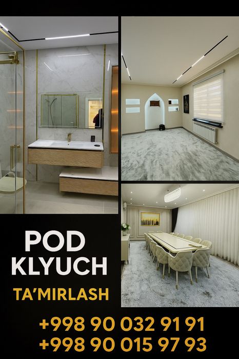 Bekobod va Toshkentda uylarni 0 dan remont qilamiz: