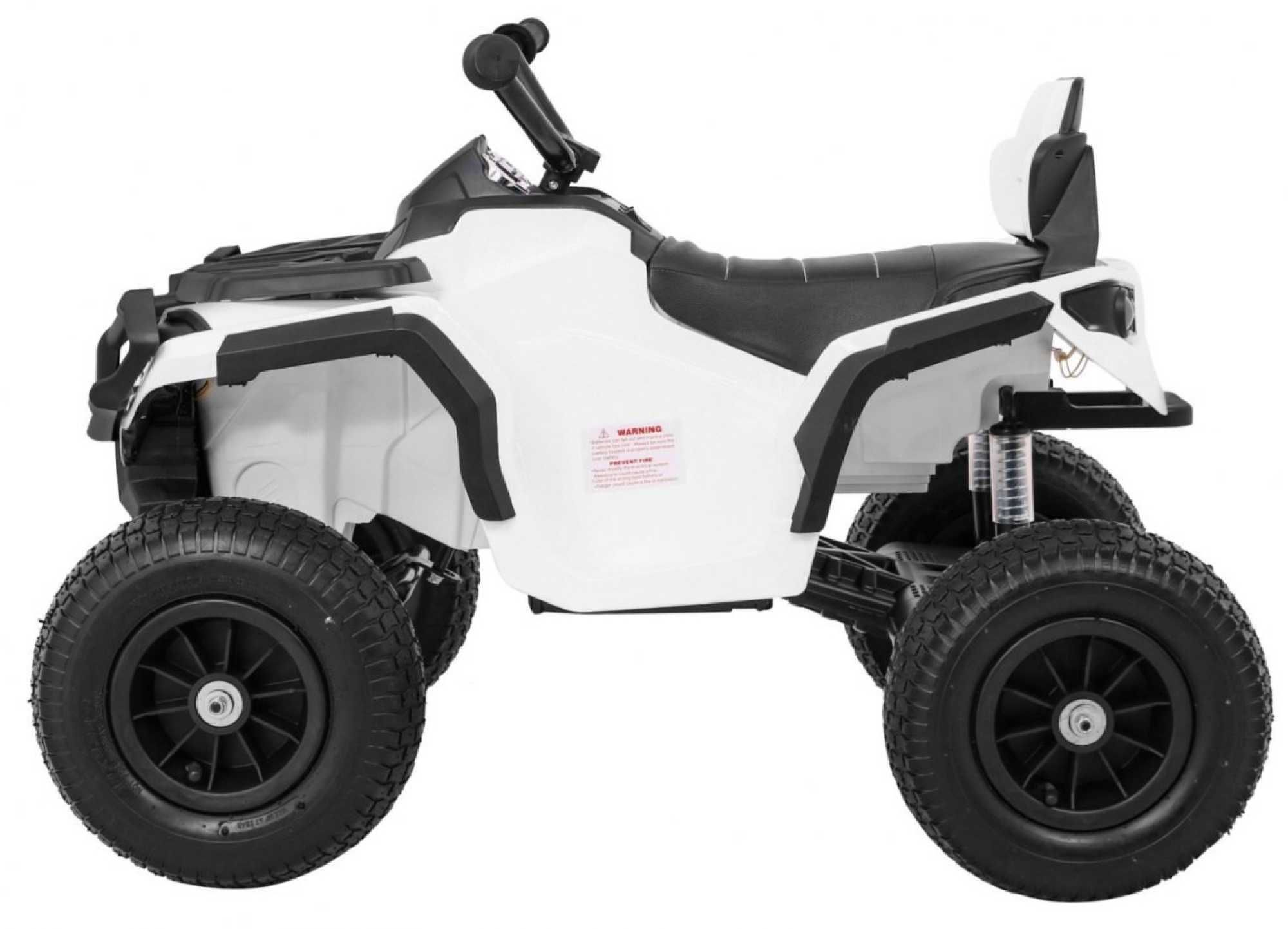 ATV electric copii 3-6 ani AIR 0906 90W, Roti Gonflabile, 7km/h #Alb