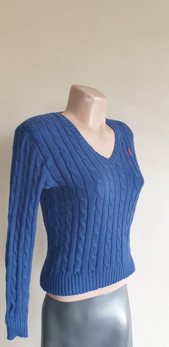 POLO Ralph Lauren Cable Pima Cotton V - Neck S ОРИГИНАЛ Дамски Пуловер