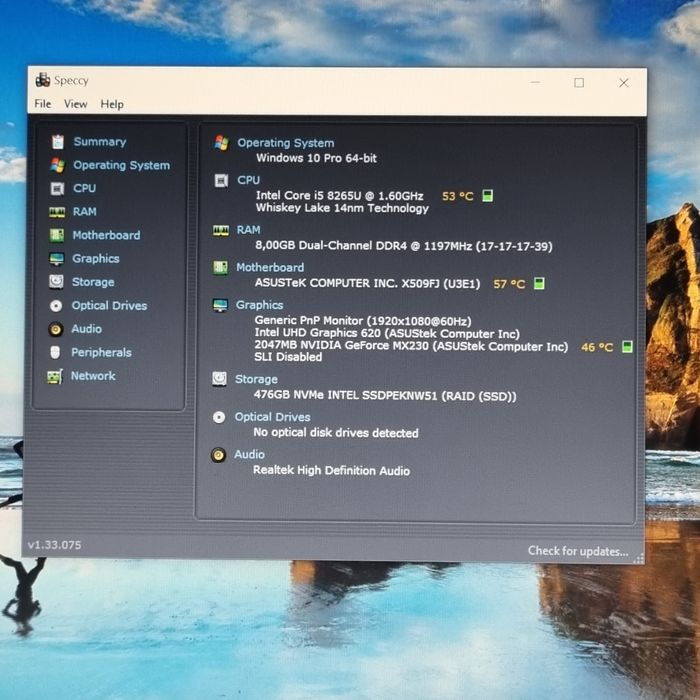 Asus I5-8265U, Ssd 512Gb