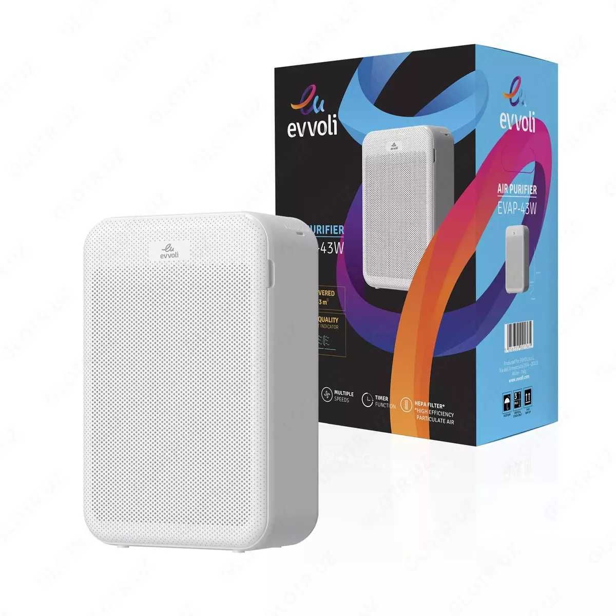 Мобильный Автоочиститель воздуха evvoli, 5-слойные фильтры с цифровым.