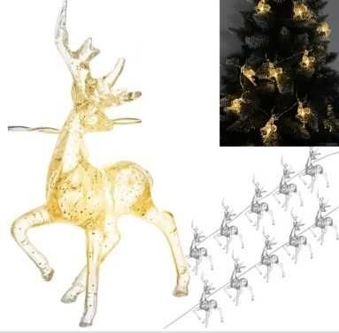 Безжични коленди лампички за елха еленчета 1.5 метра